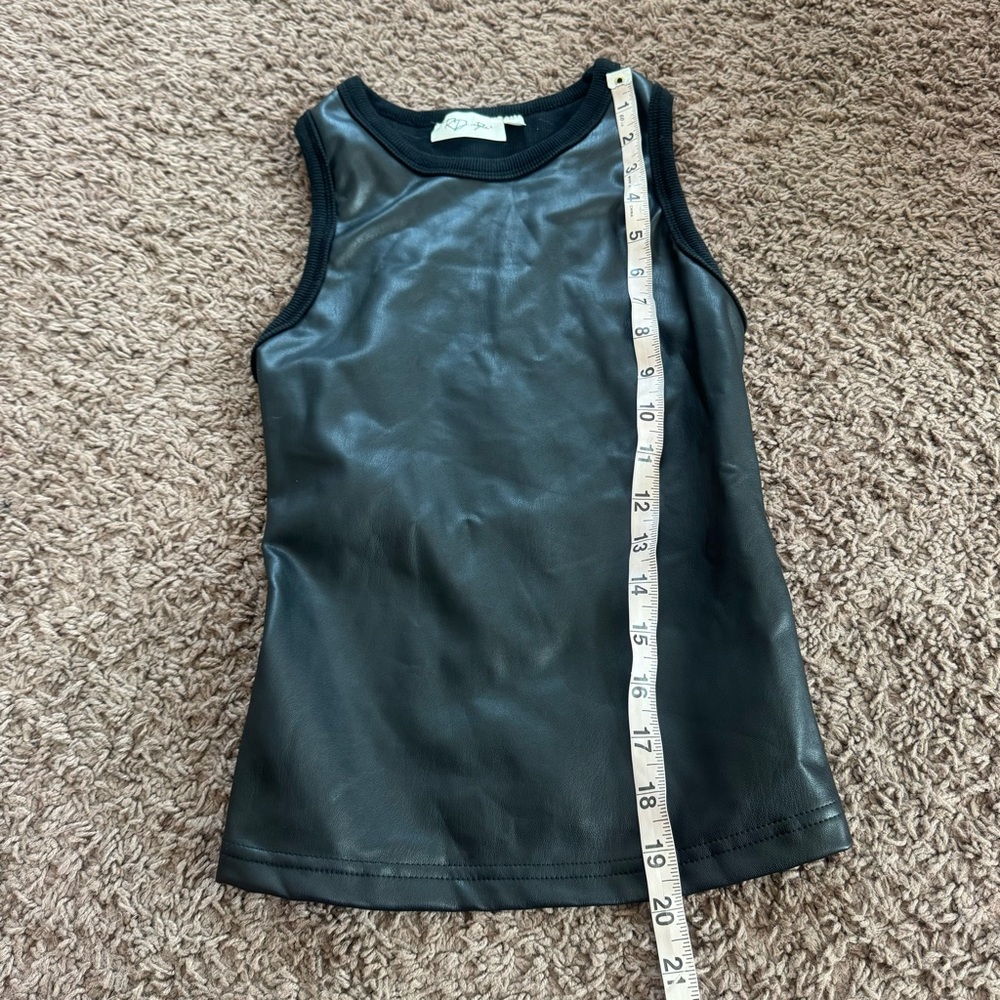 RD Style BP Black Faux Leather Mini Skirt Tank Top Set Outfit 2 Piece XS S - Picture 8 of 13